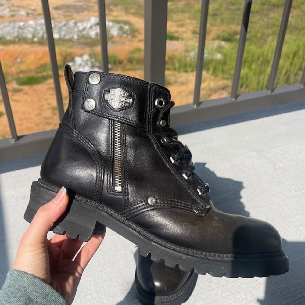 RARE Vintage Harley Davidson Steel Toe Riding Boots Moto Boots Size 7.5
